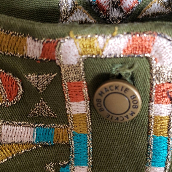 Bob Mackie Wearable Art Green Embroidered Santa Fe Shirt Jacket Shacket Size XL - Picture 11 of 11